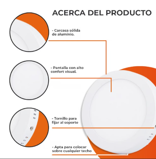 Panel redondo sobreponer TECNOLITE